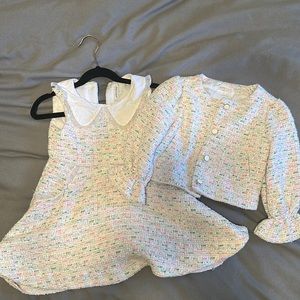 Janie & Jack white tweed blazer and dress